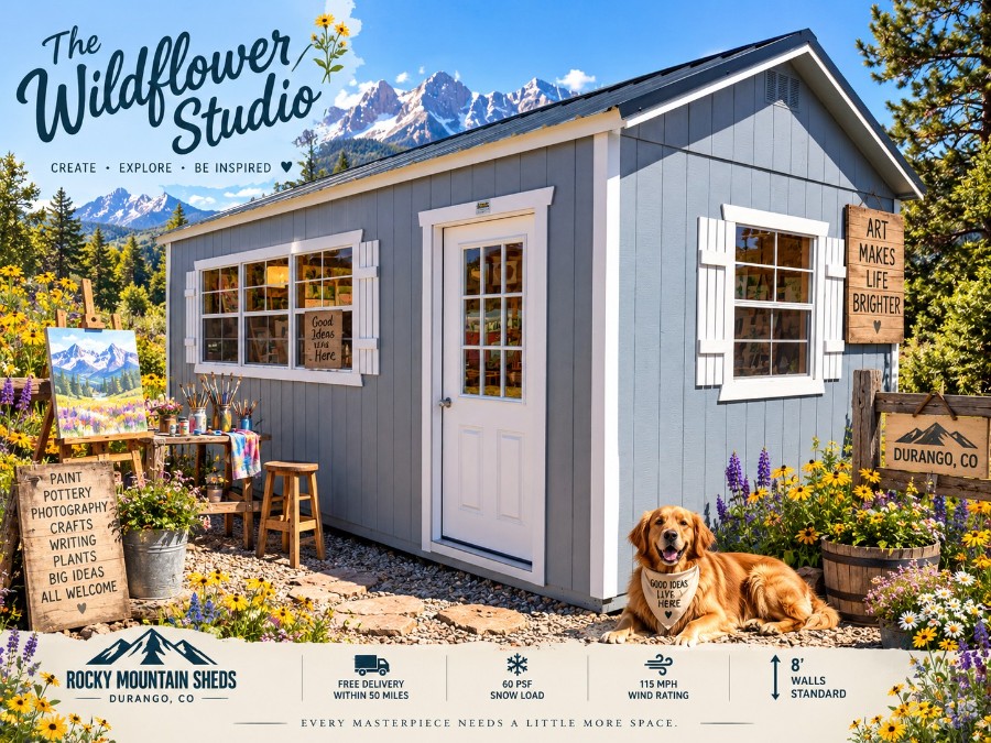 'The Wildflower Studio' 10x20 Utility Shed